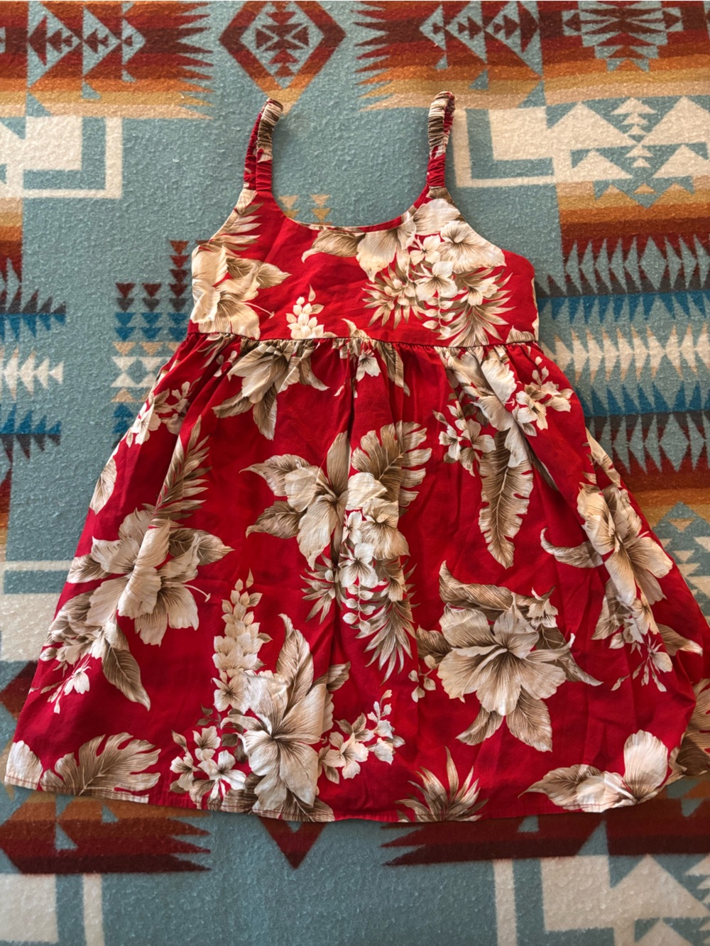 Ky’s original Hibiscus Cotton Hawaiian Dress, 100% Cotton, Girls Sz 8